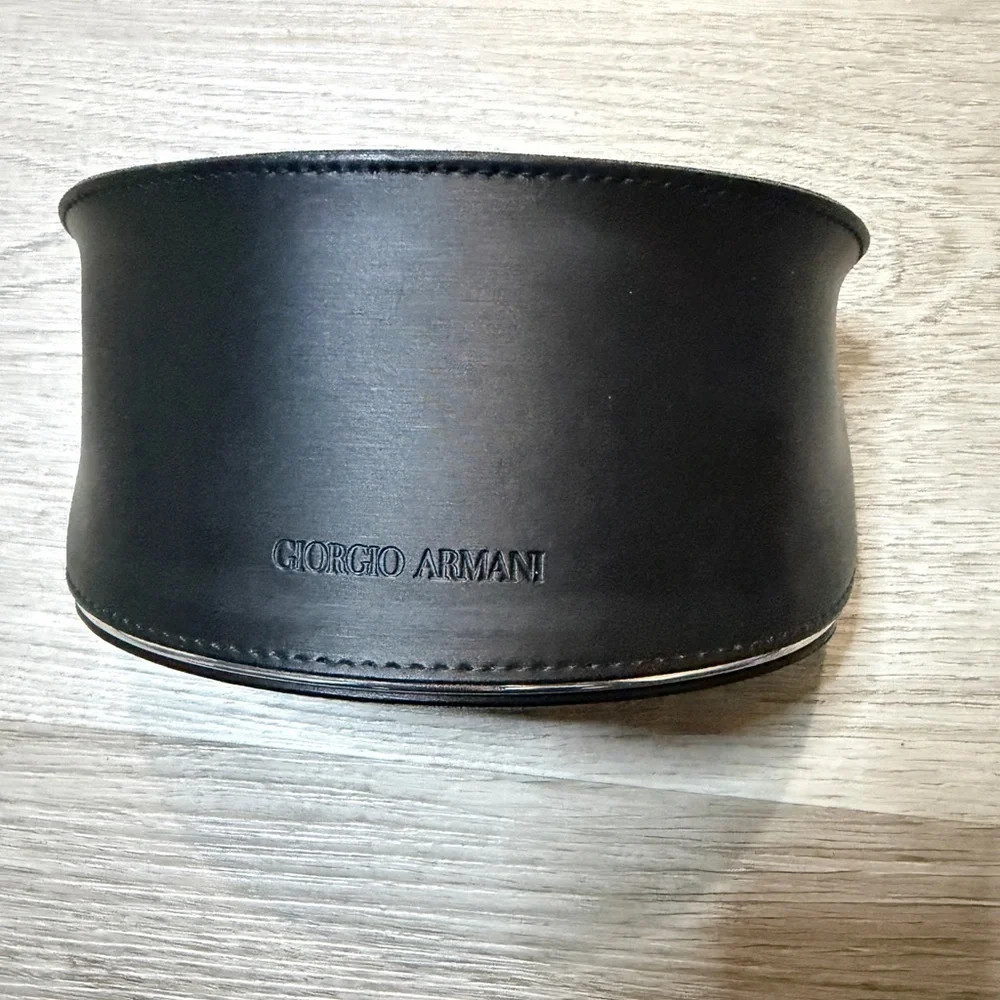 Giorgio Armani Dark Leather Sunglasses Case